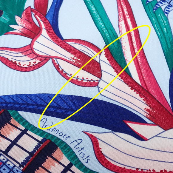 HERMES Blue Silk Scarf - Picture 8 of 9